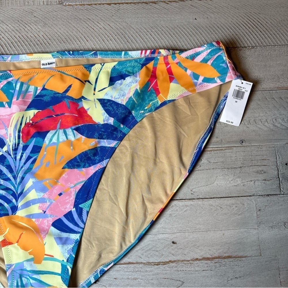 Floral Bikini Bottom Blue Red Yellow Pink Old Navy Woman's Size 3X NWT! - Picture 5 of 15